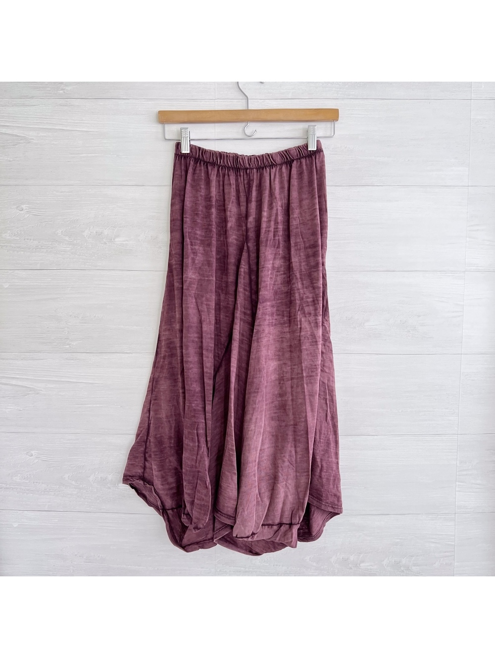 Tempo Paris Purple Mineral Wash Cargo Bubble Skirt S Lagenlook Boho - Picture 6 of 7